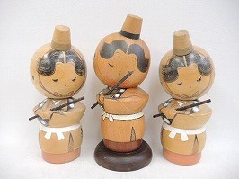 関口三作 創作こけし：武人こけし ｜ 工芸・こけし | 古本・版画
